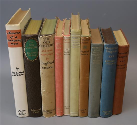 Sassoon, Siegfried - 9 Works, all 1st editions: